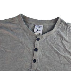 Walt Disney World 50th Anniversary Mens‎ Large Gray Short Sleeve Henley T-Shirt